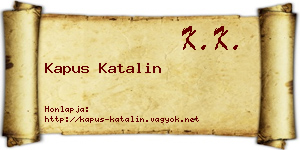 Kapus Katalin névjegykártya